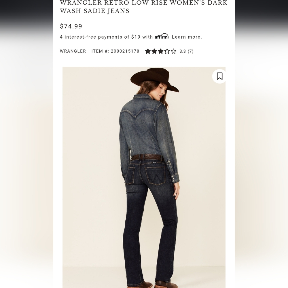Wrangler Blue Boot Cut Jeans Classic Fit